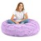 CC Home Furnishings Faux Fur Plush Textured Bean Bag Chair - 4' - Bellflower Purple